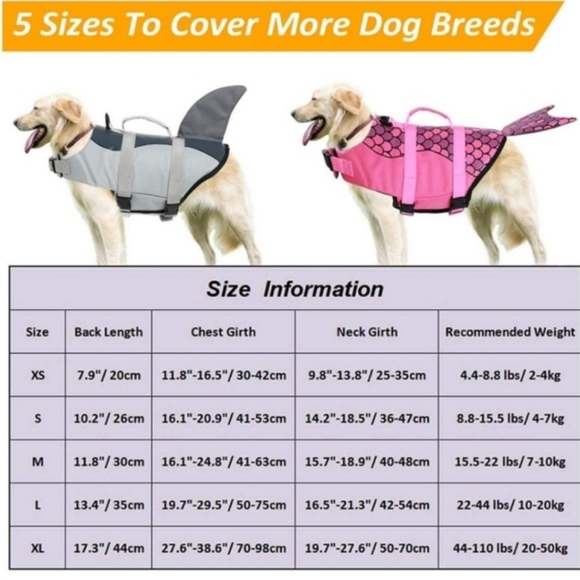 Shark life jacket for dogs M - Picture 5 of 7